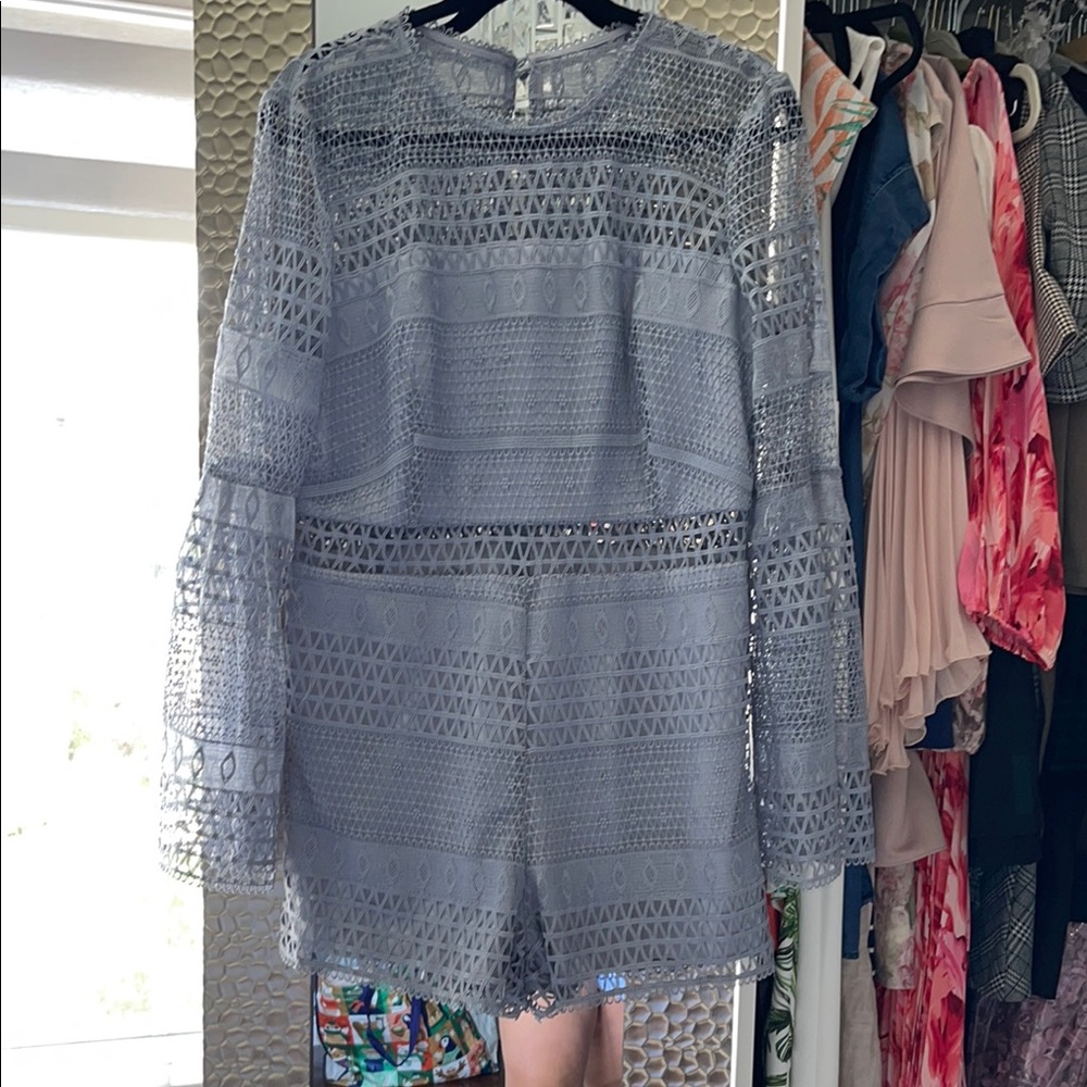 Bardot Lavender Lace Detail Top